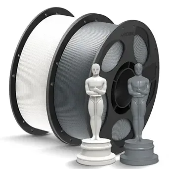 Anycubic ANYCUBIC PLA+ 3D Printer Filament Bundle, PLA Plus Dimensional Accuracy +/-, Fit Most FDM 3D Printers, 1KG Reusable Spool, 2KG White+Texture Grey