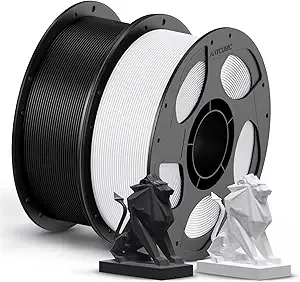 Anycubic ANYCUBIC PETG Filament, 3D Printer Filament, Dimensional Accuracy +/-, Exceptional Toughness, Print with Most FDM 3D Printers, 1KG Reusable Spool, 2KG Black+White