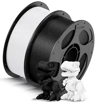 Anycubic ANYCUBIC High Speed 3D Printer Filament Bundle, Rapid PLA Filament with High Prints Quality, Dimensional Accuracy +/-, 1KG Reusable Spool, 2KG Pearl Black+Bright White