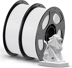 Anycubic ANYCUBIC PETG Filament, 3D Printer Filament, Dimensional Accuracy +/-, Exceptional Toughness, Print with Most FDM 3D Printers, 1KG Reusable Spool, 2KG White+White