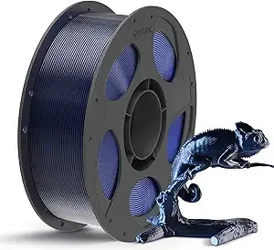 Anycubic ANYCUBIC Silk Dual Color Pla Filament, 2-in-1 Chrome Coextrusion Color Change 3D Printer Filament Dimensional Accuracy +/-, Silk Texture, 1KG Reusable Spool (2.2 lbs), Black Blue