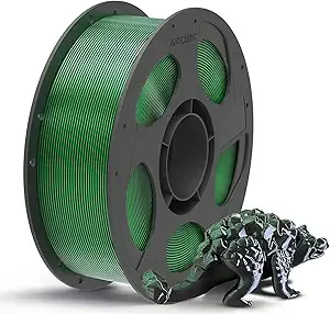 Anycubic ANYCUBIC Silk Dual Color Pla Filament, 2-in-1 Chrome Coextrusion Color Change 3D Printer Filament Dimensional Accuracy +/-, Silk Texture, 1KG Reusable Spool (2.2 lbs), Black Green