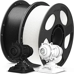 Anycubic ANYCUBIC PLA Plus (PLA+), 3D Printer Filament Bundle, High Toughness, Dimensional Accuracy +/-, Print with Most FDM 3D Printers, 1KG Reusable Spool, 2kg, Black + White