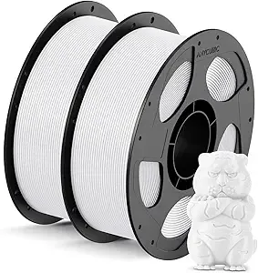 Anycubic ANYCUBIC PLA 3D Printer Filament Bundle, 3D Printing PLA Filament Dimensional Accuracy +/-, 1KG Reusable Spool (2.2 lbs), 2KG White + White