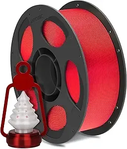 Anycubic ANYCUBIC Silk Christmas Filament for Christmas Gifts and Decorations, Clog-Free Shiny 3D Printer PLA Filament Dimensional Accuracy +/-, 1KG Reusable Spool (2.2 lbs), Silk Christmas Red