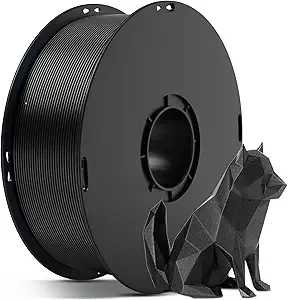 Anycubic ANYCUBIC Silk Filament, Metal-Like PLA Shiny Clog-Free 3D Printer Filament Metallic PLA Dimensional Accuracy +/-, 1KG Spool (2.2 lbs), Metal Black