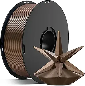 Anycubic ANYCUBIC Silk Filament, Metal-Like PLA Shiny Clog-Free 3D Printing PLA Filament Dimensional Accuracy +/-, 1KG Spool (2.2 lbs), Metal Copper