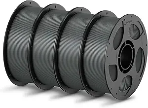 Anycubic ANYCUBIC PLA Filament Bundle, 3D Printing PLA Filament Dimensional Accuracy +/-, 1KG Reusable Spool (2.2 lbs), 4KG Texture Grey