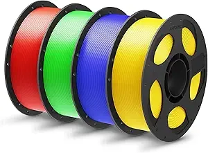 Anycubic ANYCUBIC PLA Plus (PLA+), RFID 3D Printer Filament Bundle, High Toughness, Dimensional Accuracy +/-, 4 Pack 1KG Spool Reusable Red, Green, Blue, Yellow
