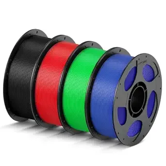 Anycubic ANYCUBIC High Speed 3D Printer Filament Bundle, Rapid PLA Filament with High Prints Quality, Dimensional Accuracy +/-, 1KG Reusable Spool, 4KG Black + Red + Green + Blue