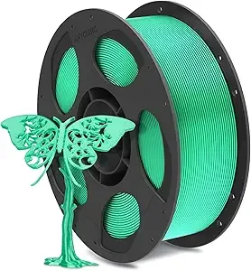 Anycubic ANYCUBIC Silk Filament, Clog-Free Shiny 3D Printer PLA Filament Dimensional Accuracy +/-, 1KG Reusable Spool (2.2 lbs), Silk Green