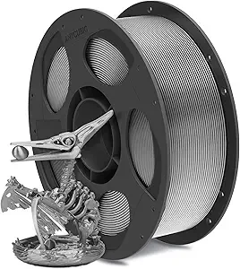Anycubic ANYCUBIC Silk Filament, Clog-Free Shiny 3D Printer PLA Filament Dimensional Accuracy +/-, 1KG Reusable Spool (2.2 lbs), Silk Light Silver
