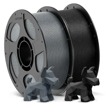 Anycubic ANYCUBIC 3D Printer Filament PLA Bundle, PLA Filament Dimensional Accuracy +/-, 1KG Reusable Spool, 2KG Black+Texture Grey