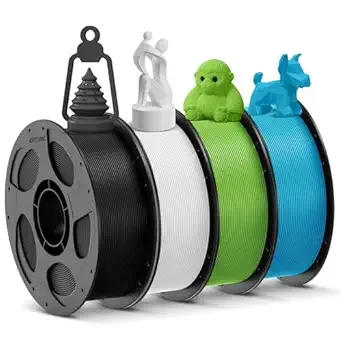 Anycubic ANYCUBIC 3D Printer Filament PLA Bundle, PLA Filament Dimensional Accuracy +/-, 1KG Reusable Spool, 1KG Reusable Spool, Black+White+Spring Leaf+Tropical Turquoise, 4KG in Total