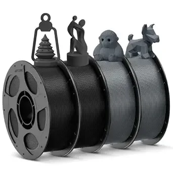 Anycubic ANYCUBIC 3D Printer Filament PLA Bundle, PLA Filament Dimensional Accuracy +/-, 1KG Reusable Spool, 2KG Black + 2kg Texture Grey, 4KG in Total