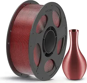 Anycubic ANYCUBIC Silk Dual Color Pla Filament, 2-in-1 Chrome Coextrusion Color Change 3D Printer Filament Dimensional Accuracy +/-, Silk Texture, 1KG Reusable Spool (2.2 lbs), Black Red