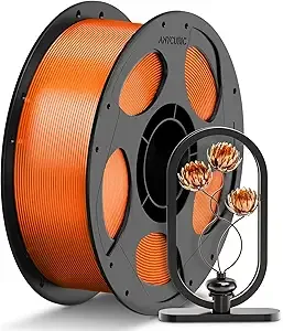 Anycubic ANYCUBIC PETG Filament, 3D Printer Filament, Translucent and Vibrant, Dimensional Accuracy +/-, Print with Most FDM 3D Printers, 1KG Reusable Spool, Semi-Clear Orange