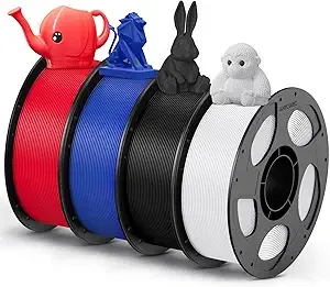 Anycubic ANYCUBIC PETG Filament Bundle, 3D Printer Filament, Dimensional Accuracy +/-, Exceptional Toughness, 1KG Reusable Spool, 4KG Black+White+Red+Blue