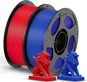 Anycubic ANYCUBIC PETG Filament Bundle, 3D Printer Filament, Dimensional Accuracy +/-, Exceptional Toughness, 1KG Reusable Spool, 2KG Red+Blue
