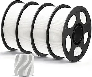 Anycubic ANYCUBIC PLA Plus (PLA+), 3D Printer Filament Bundle, High Toughness, Dimensional Accuracy +/-, 4 Pack 1KG Reusable Spool, White, 4KG