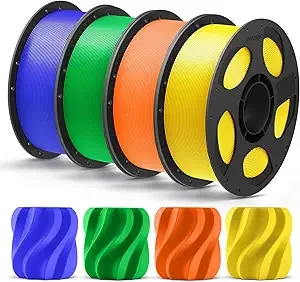 Anycubic ANYCUBIC PLA Plus (PLA+), 3D Printer Filament Bundle, High Toughness, Dimensional Accuracy +/-, 4 Pack 1KG Reusable Spool, Blue, Green, Orange, Yellow