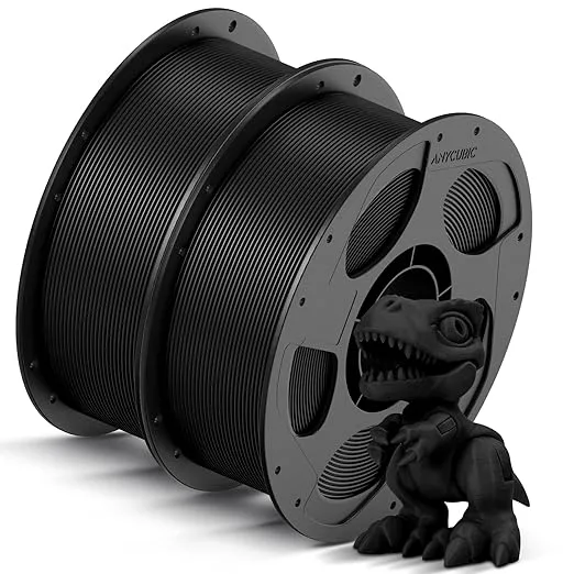 Anycubic ANYCUBIC High Speed 3D Printer Filament Bundle, Rapid PLA Filament, Dimensional Accuracy +/-, Print with Most FDM 3D Printers, 1KG Reusable Spool, Pearl Black, 2KG in Total