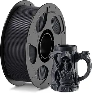 Anycubic ANYCUBIC PETG-CF Carbon Fiber 3D Printer Filament, Durable Impact & Heat Resistant, Satin Carbon Fiber Texture, 1KG Reusable Spool, Titanium Grey