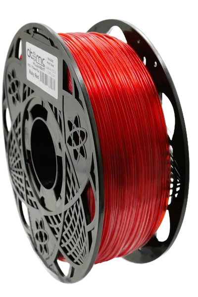 Atomic Filament Gemstone Ruby Red Translucent PLA AMS Compatible