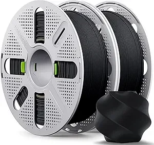 Bambu Lab Matte PLA Filament with Quick-Swap Reusable Spool 2kg (4.4lbs) 3D Printing Filament, Compatible with Bambu Lab 3D Printers–Black x 2