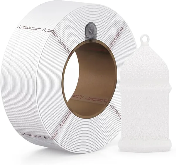 Bambu Lab Bambu Lab PETG Basic Filament PLA Line Diameter Accuracy +/- with RFID No Hassle Settings Required 1 Piece 3D Printed Filament Tangle Reducer No Genuine Reusable Spool 1 kg White