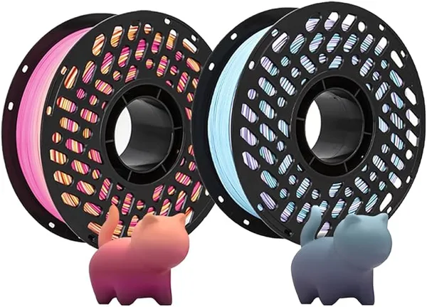 CaiLab PLA+ 3D Printer Filament Bundle Diameter 2.2 LBS per Spool (2KG (Plum Pink+Orchid Blue))