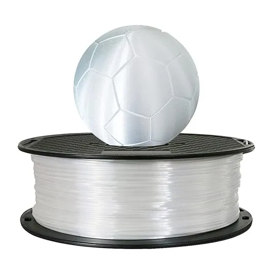 CC3D CC3D Silk Pearl White PLA Filament 1KG 3D Printer Consumables 2.2LBS Spool Fit Most FDM Printer Silky Shiny Metallic PLA 3D Printing Material Silk White Color