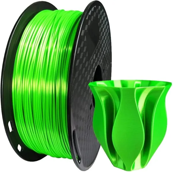 CC3D CC3D Silk Lime Green PLA Filament 1KG 3D Printer Filament Consumables 2.2LBS Spool Bright Neon Green Color 3D Printing Material FDM Printer Silky Metal Like Shiny Metallic PLA