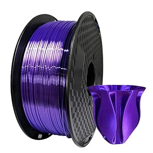 CC3D CC3D Silk Purple PLA Filament 1KG 3D Printer Filament 2.2LBS Spool 3D Printing Materials Silky Shiny Dark Violet Metal Metallic Purple PLA Filament
