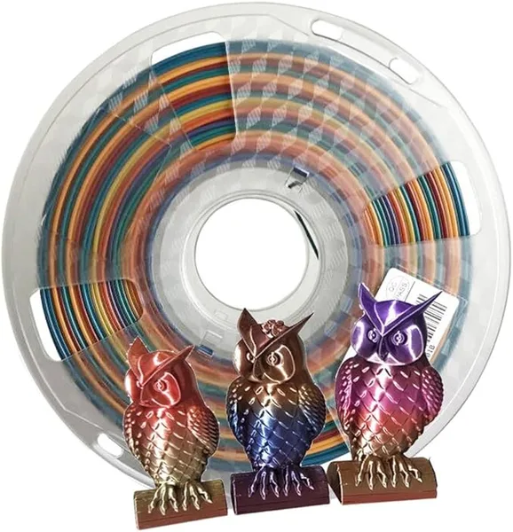 CC3D Shiny Silk PLA Fast Color Gradient Change Rainbow PLA Multicolored 3D Printer Filament 1KG 3D Printer Material Metallic Rainbow Filament CC3D
