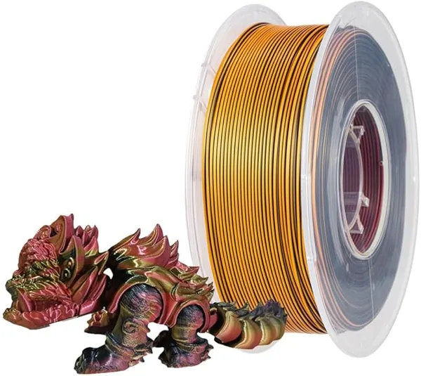 CC3D CC3D Triple Color PLA Filament Silk Black/Red/Gold 1KG 3D Printer Tricolor PLA Filament Shiny Metallic Filament Silk PLA Tri Color Black Red Gold