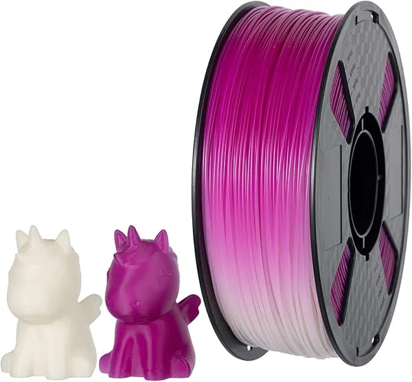 CC3D CC3D UV Sunlight Color Changes PLA Filament 1KG White to Raspberry Red FDM 3D Printer Filament 3D Printing Materials Color Changing PLA White Red