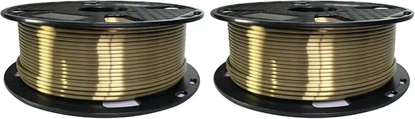 CC3D Silk Antique Gold PLA Filament 3D Printer Filament 1KG 2.2LBS Printing Material Silky Gold Filament Metallic Bronze Brass PLA Filaments Materials Shiny Silk PLA (Pack of 2)