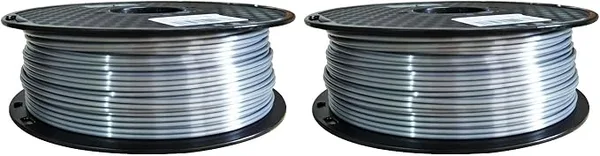 CC3D Silk Silver PLA Filament 1KG 2.2LBS 3D Printer Filament Shiny Silky PLA 3D Printing Material (Pack of 2)
