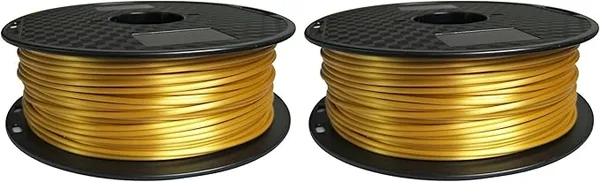 CC3D Silk Gold PLA Filament 3D Printer Filament 1KG 2.2LBS Spool 3D Printing Material Silky Shiny Metallic Gold CC3D (Pack of 2)