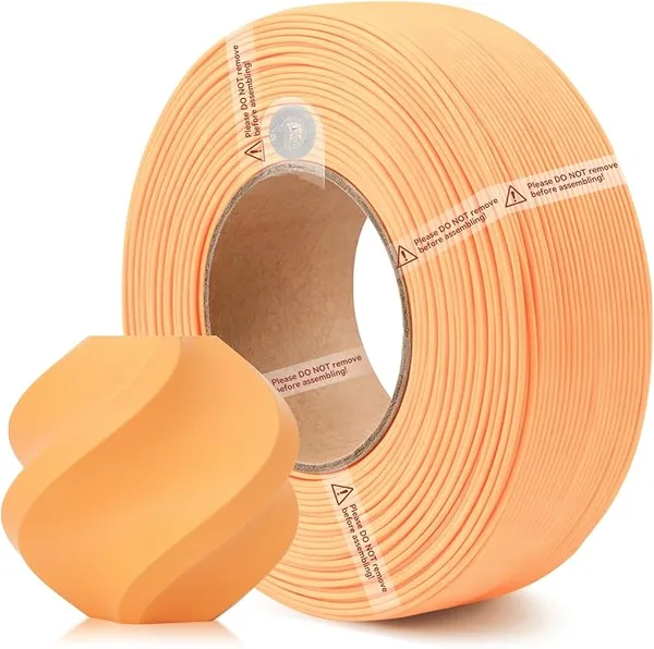 CCTree Bamboo Original PLA Pure Refill Filament, Apricot 17300 | Without spool, Food contact grade matte surface, with RFID for Bambu Lab A/X/P/H 3D Printer series, AMS, 1 KG +/-