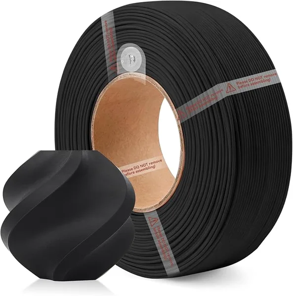 CCTree Original PLA Pure Refill Filament, Absolute Black 17101 | Without spool, Food contact grade matte surface, with RFID for Bambu Lab A/X/P/H 3D Printer series, AMS, 1 KG +/-