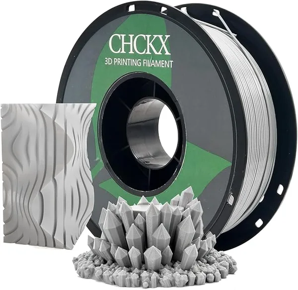 CHCKX CHCKX PETG 3D Printer Filament, Dimensional Accuracy +/-, 1kg Spool(2.2lbs) Fit for Most 3D Printers, Grey