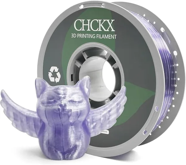 CHCKX CHCKX PETG Transparent 3D Printer Filament, Dimensional Accuracy +/-, 1kg Spool(2.2lbs) Fit for Most 3D Printers, Clear Purple