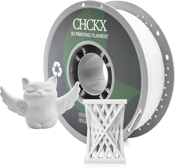 CHCKX CHCKX PETG 3D Printer Filament, Dimensional Accuracy +/-, 1kg Spool(2.2lbs) Fit for Most 3D Printers,White
