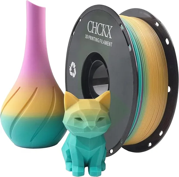 CHCKX CHCKX Matte Rainbow PLA 3D Printer Filament, Candy 3 Purple Pink Yellow
