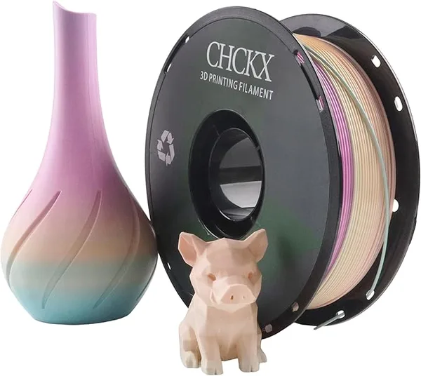 CHCKX CHCKX PETG Rainbow 3D Printer Filament, Dimensional Accuracy +/-, 1kg Spool(2.2lbs) Fit for Most 3D Printers,Yellow Pink Blue