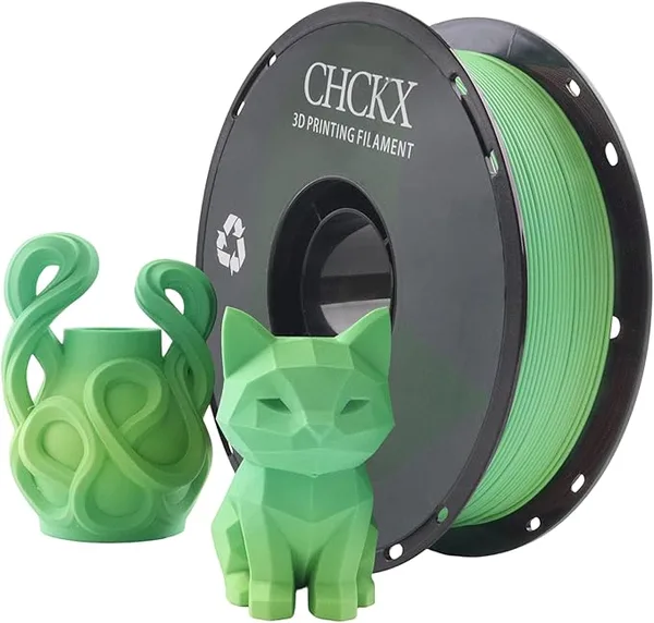 CHCKX CHCKX Matte Rainbow PLA 3D Printer Filament, 1KG Spool (2.2lbs),Gradient Filament for Most FDM 3D Printers, Summer Green