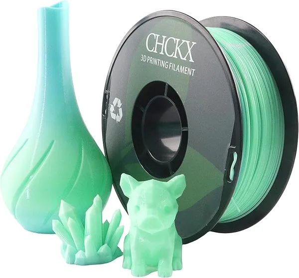 CHCKX CHCKX PETG Rainbow 3D Printer Filament, Dimensional Accuracy +/-, 1kg Spool(2.2lbs) Fit for Most 3D Printers,Green Blue