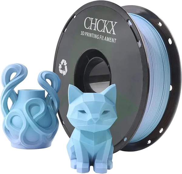 CHCKX CHCKX Matte Rainbow PLA 3D Printer Filament, 1KG Spool (2.2lbs),Gradient Filament for Most FDM 3D Printers, Winter Blue